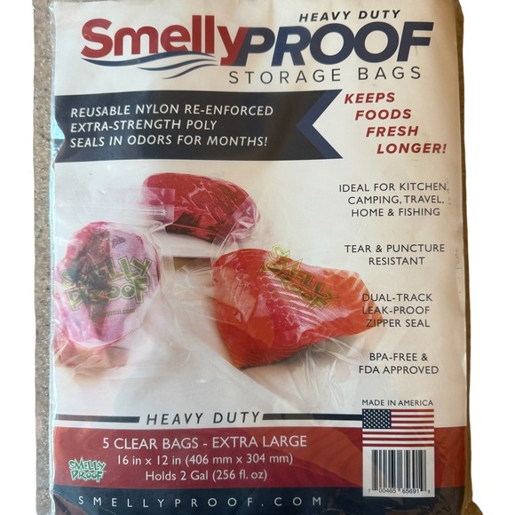 Smelly Proof Other - Smelly Proof Heavy Duty Storage Bags XL 5 Count 16x12 New in Package BPA Free